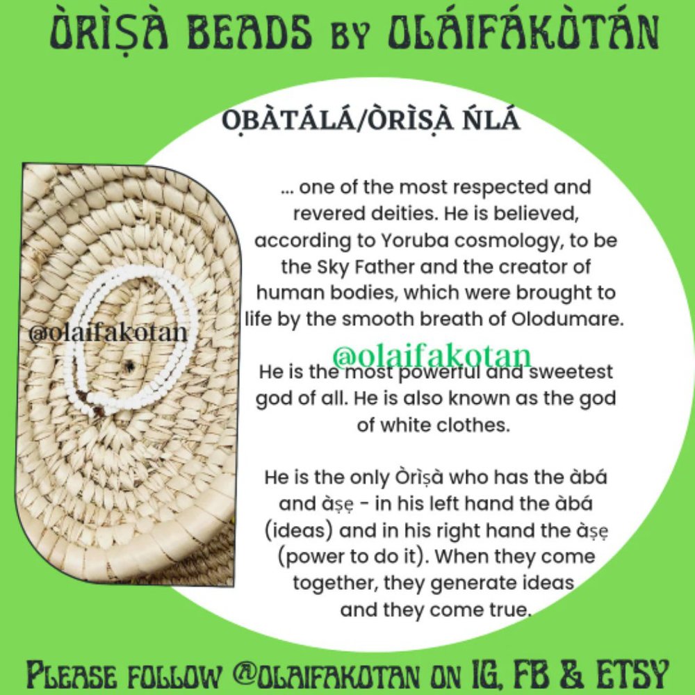 Ifa Orisa OBATALA BRACELET by Olaifakotan (White - Obatala beads)